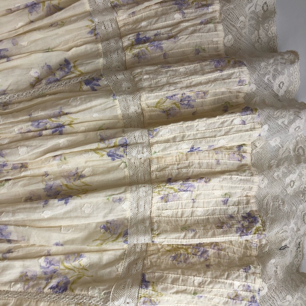 Worn Twice! LoveShackFancy Cerrone Cream Floral Lace Mini Dress Size 6 - Picture 10 of 11